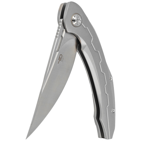 Nóż składany Bestech Marukka Grey Titanium, Stonewashed/Satin M390 by Kombou (BT2002A)