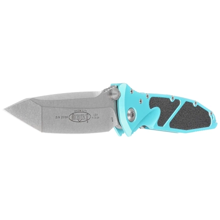 Microtech Socom Elite T/E-M Knife Turquoise Aluminum, Stonewashed M390 by Tony Marfione (161-10TQ)