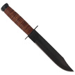 Herbertz CJH Knife Ka-Bar Style Brown Leather, Black S45C (101018)