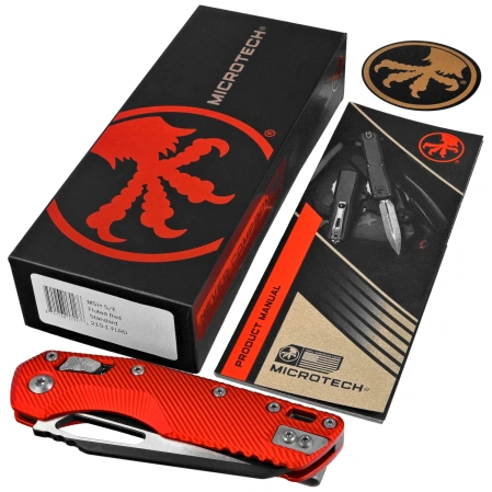 Microtech MSI S/E Knife Fluted Red Aluminum, Black M390MK by Tony Marfione (210-1FLRD)