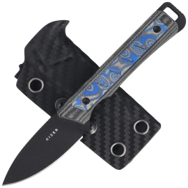 Kizer Whiskey Jack Knife Black/Multicolored Vortex Micarta, Black CPM 10V by Jonathan Styles (1108A1)
