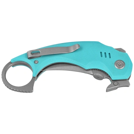 Nóż składany Kubey Jaw Pikal Light Blue G10, Beadblasted 14C28N by MUZI Design (KU440B)