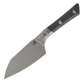 Microtech Santoku 4.2'' Kitchen Knife Titanium  Bolster/Black G10, Stonewashed M390MK (3300B-10BK)