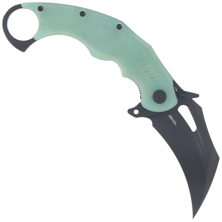 Kubey Wrath Knife Jade G10, Blackwashed 14C28N by MUZI Design (KU261K)