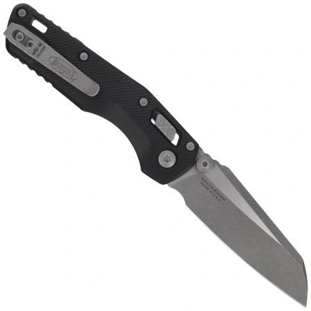Microtech MSI Mini S/E Knife Black Fluted Aluminum, Apocalyptic M390MK by Tony Marfione (210M-10APFL)