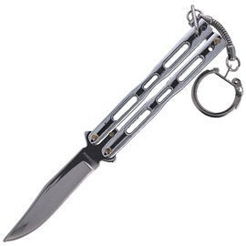 Martinez Albainox Balisong Chrome, Mirror Finish butterfly keychain knife (02179-C)
