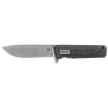 Tekto F2 Bravo Knife Black Forged Carbon Fiber, Silver HW/Clip, Satin D2