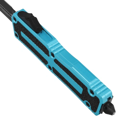 Microtech Scarab II Gen III D/E-S OTF Knife Turquoise Aluminum, Black M390MK by Tony Marfione (1180-1TQ)