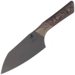 Microtech Santoku 6'' Signature Kitchen Knife Bronze Titanium Bolster / Live Wire Carbon Fiber, Black DLC M390MK (3200B-1DLCLWCFS)