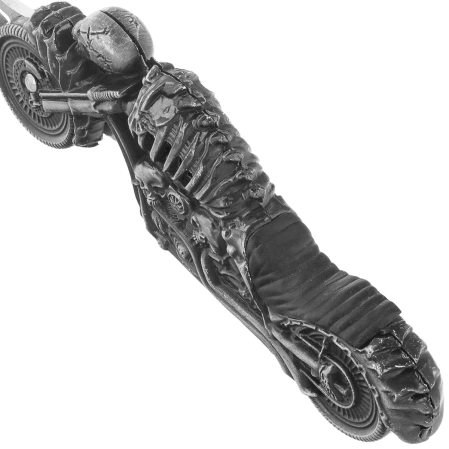 Martinez Albainox Moto Skeleton Knife with Flashlight Gray Zamak, Laser Ornament 3Cr13Mov (18063)