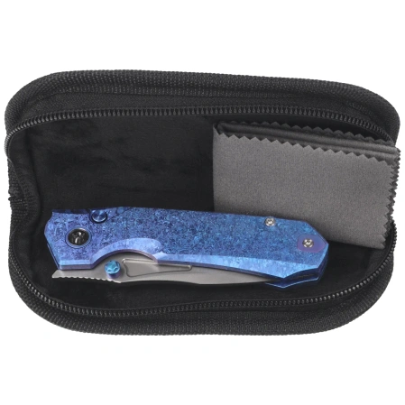Remette Rhino Knife Blue Crystallized Titanium, Pearlescent M390 (RNTB3)