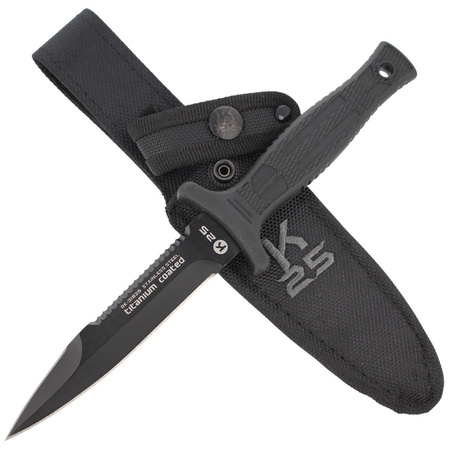 K25 Tactical Botero Knife Black Rubber, Titanium Coated (31825)