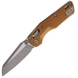 Microtech MSI Mini Ram-Lok S/E Knife Tan Fluted Aluminum, Apocalyptic M390MK by Tony Marfione (210M-10APFLTA)