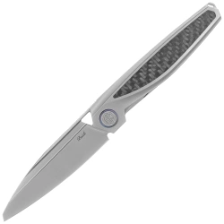 Rike Knife RK-Baidi-S-P/BCF Gray Titanium / Black Carbon Fiber, Bead Blasted M390
