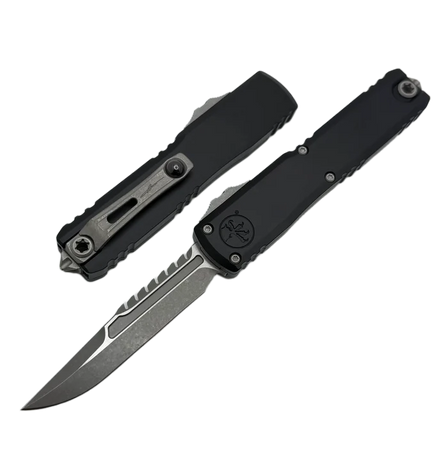 Nóż automatyczny OTF Microtech Ultratech Gen IV Interceptor Signature Black Aluminium, Apocalyptic M390MK by Tony Marfione (11174-10APS)
