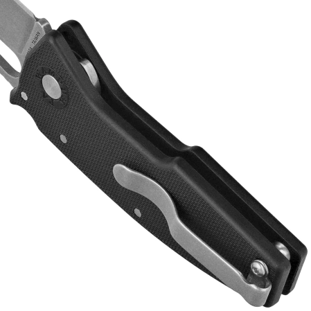 Demko Nano-Shark SF Knife Black GRN, Stonewashed AUS10A by Andrew Demko (NANO-10A-Black GRN-SF)