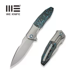 Nóż składany WE Knife Archeozoic Gray Titanium/Arctic Storm Fat Carbon, Polished Bead Blasted M390 (WE23091-4)