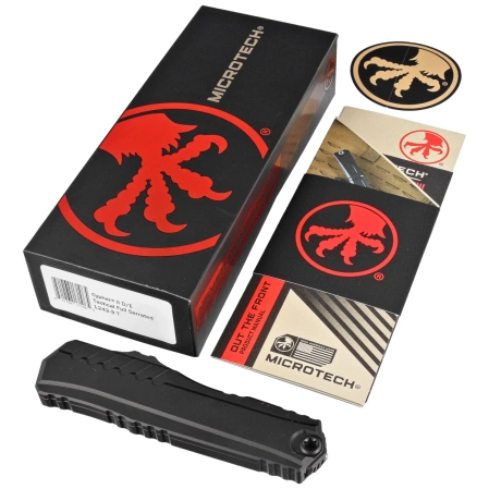 Nóż automatyczny OTF Microtech Cypher II D/E Black Aluminium, Tactical F/S M390MK by Deryk Munroe and Tony Marfione (1242-3T)