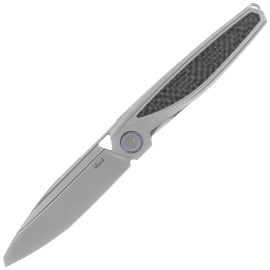 Rike Knife RK-Baidi-T-P/BCF Gray Titanium / Black Carbon Fiber, Bead Blasted M390