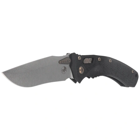 Nóż składany Microtech Amphibian Mini Ram-Lok S/E Gray Slab Side Titanium / Carbon Fiber, Flamed Bksp, Stonewashed M390MK by Tony Marfione (137MRL-10MS12)