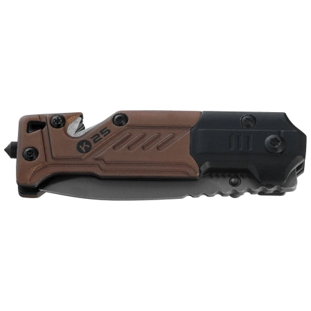 K25 RK-19652 Folding Neck Knife Rubbered Black / Coyote Aluminum, Titanium 7Cr17MoV