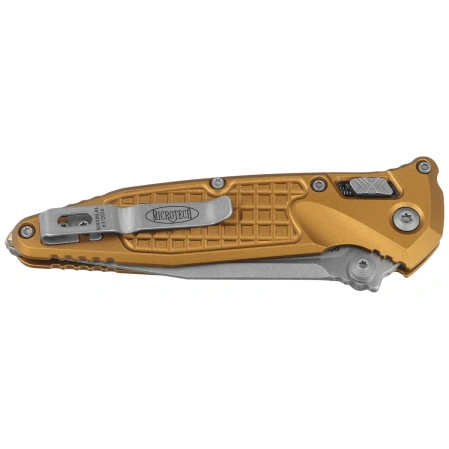 Nóż składany Microtech Socom Ram-Lok S/P-M Tan Frag Aluminum, Apocalyptic M390MK by Tony Marfione (160RL-10APFRTA)