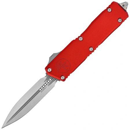 Nóż automatyczny OTF Microtech Scarab II Gen III Executive D/E Red Aluminium, Stonewashed M390MK by Tony Marfione (1175-10RD)