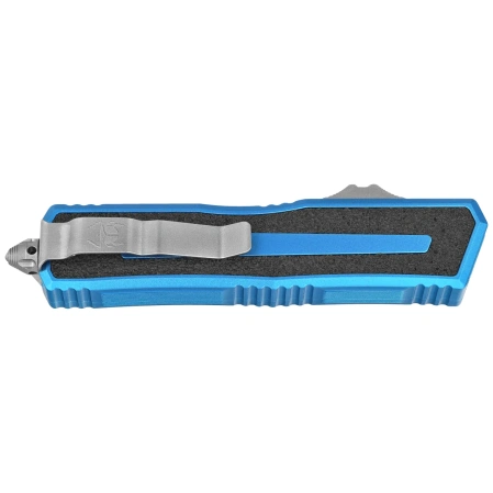 Microtech Scarab II Gen III D/E-S OTF Knife Blue Aluminum, Stonewashed M390MK by Tony Marfione (1180-10BL)