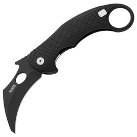 LionSteel L.E.One Knife Black Aluminum, Chemical Black MagnaCut by Emerson Design (LE1 A BB)