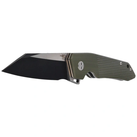 Nóż składany Bestech Barracuda Green G10, Black Stonewashed/Satin D2 (BG15B-2)