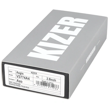 Kizer Aegis Knife Gray Aluminum, Satin AEB-L by Azo (V3774A4)
