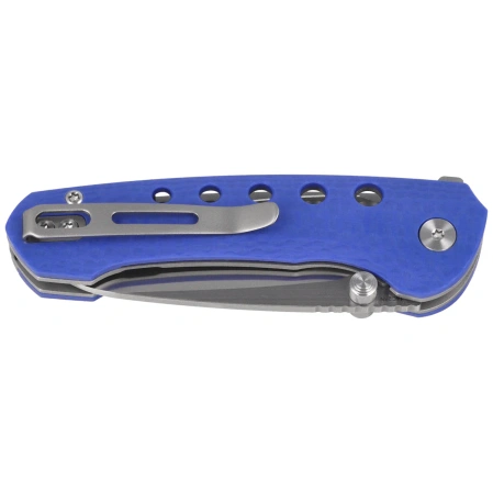 Remette RT-BEE-B Knife w/Titanium Toothpick Blue G10, Handmade Satin 14C28N