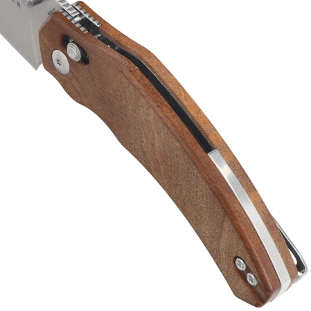 Kizer Bulldog Knife Mkuruti Wood, Satin Nitro-V by O.SHO (V3672A2)