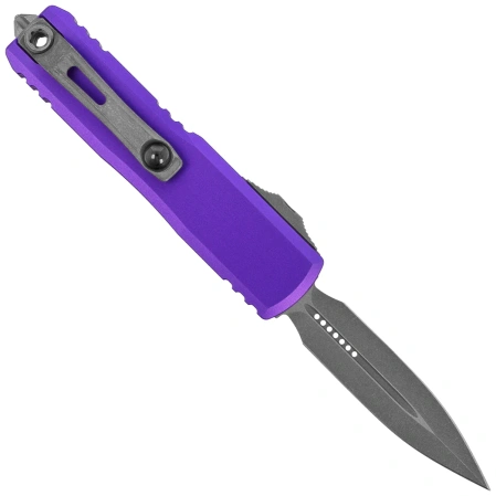 Microtech UTX-85 Gen IV D/E OTF Knife Purple Aluminum, Apocalyptic M390MK by Tony Marfione (12324-10APPU)