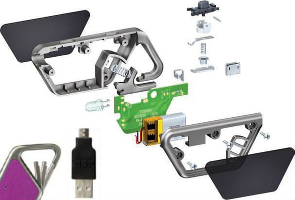 Latarka ASP Sapphire USB LED Glass Black - 53600