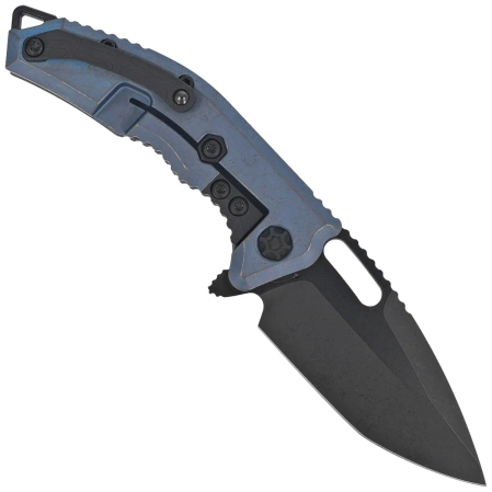 Nóż składany Heretic Medusa Manual T/E Antique Blue Titanium, Black DLC MagnaCut by Tony Marfione Jr. (H009-6A-TIBLU)