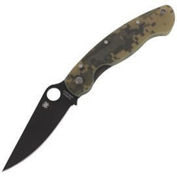 Spyderco Military G-10 Camo / Black Blade Knife (C36GPCMOBK)