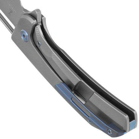 Kubey Knife Hyperion Micro Milling Lines Titanium, Sandblasted CPM S35VN by Jelly Jerry (KB368G)