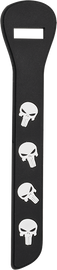 Barbaric Skulls Zipper Pull, Black Rubber (08223)