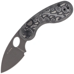 Kizer Microbe Knife Black-Grey Micarta w/ Vortex, Gray Stonewashed 14C28N by Maksim Epifantsev (V2742A5)