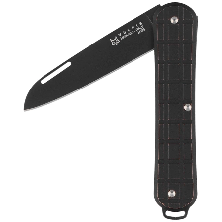 Fox Vulpis 130 LE No 064/250 Pocket Knife Grenade Pattern Black Copper, Black Stonewashed M390 (FX-VPGP130 COB)
