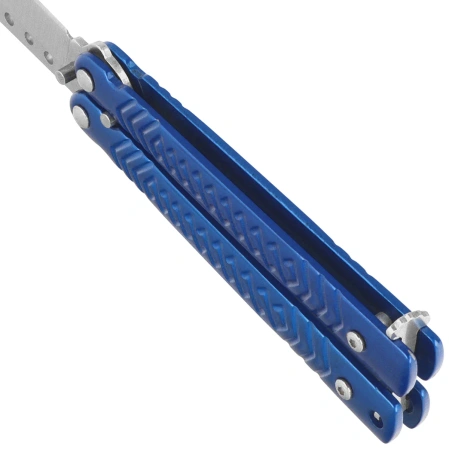 Martinez Albainox Balisong Knife Blue Steel, Satin 3Cr13Mov (02227)