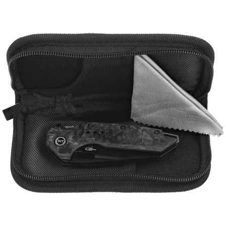 Bestech Nyxie 3 Knife Black Titanium / Marble Carbon Fiber, Black DLC CPM S35VN by Todd Knife and Tool (BT2308D)