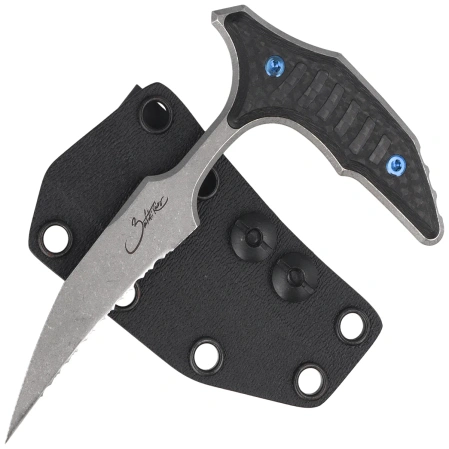 Nóż Microtech Bee Marfione Select Carbon Fiber, Blue Titanium HW, Stonewashed F/S 440C by Bastinelli (218-12MS5)