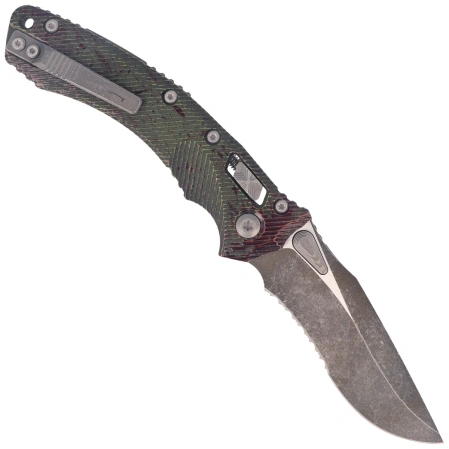 Nóż składany Microtech Amphibian Ram-Lok S/E Outbreak Fluted Aluminium, Outbreak P/S M390MK by Tony Marfione (137RL-2FLOBS)