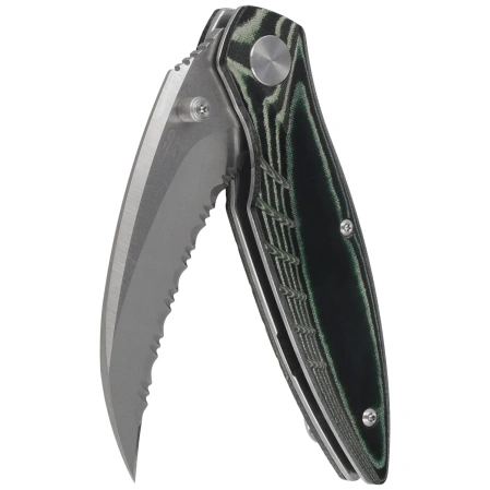 Nóż składany Bestech Mantidae Green Micarta, Satin/Stonewashed F/S 14C28N by Lucas (BG60G)