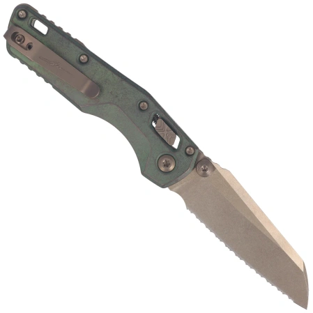 Microtech MSI Ram-Lok Mini S/E Marfione Select Knife Slab Side Antique Green Titanium, Bronze HW, Bronze F/S M390MK by Tony Marfione (210M-15MS2)