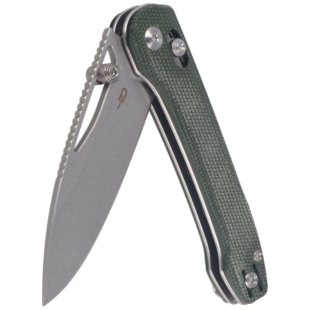Nóż składany Bestech Cobber Green Micarta, Stonewashed 14C28N by Happy as Larry (BG68D)