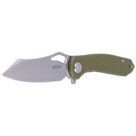 Kubey Knife Drake, Green G10, Bead Blasted D2 by Maksim Tkaczuk (KU310C)