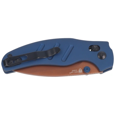 Kizer C01C 2.9 CD Knife Blue Aluminum, Sunset Metal PVD Elmax by Sheepdog Knives (Ki3488.29CDA1)